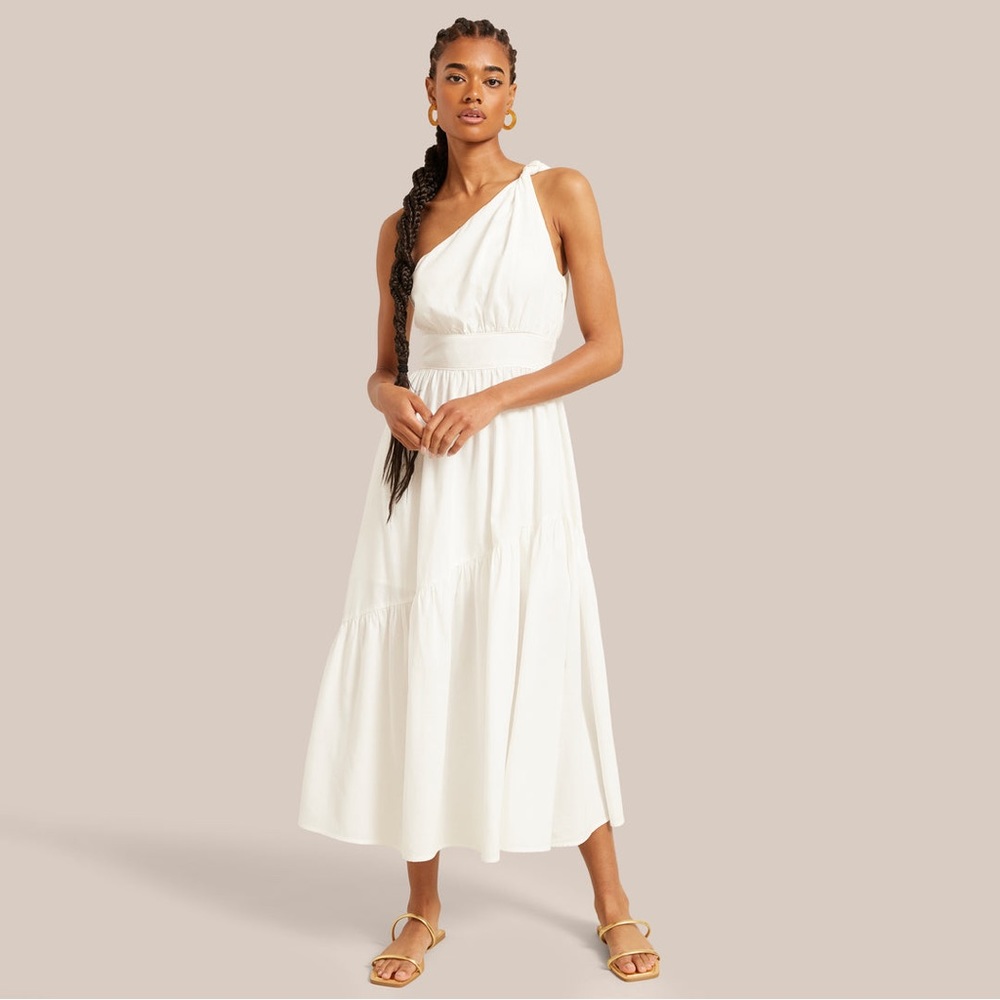 Modern Citizen One Shoulder White Midi Dress